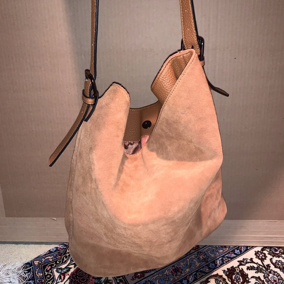 Moda Luxe Tan Suede Shoulder Bag - Picture 5 of 5